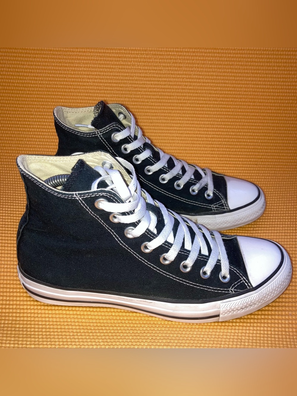 Converse All Star Women's Black and White High Top Sneakers Size 9 color Black